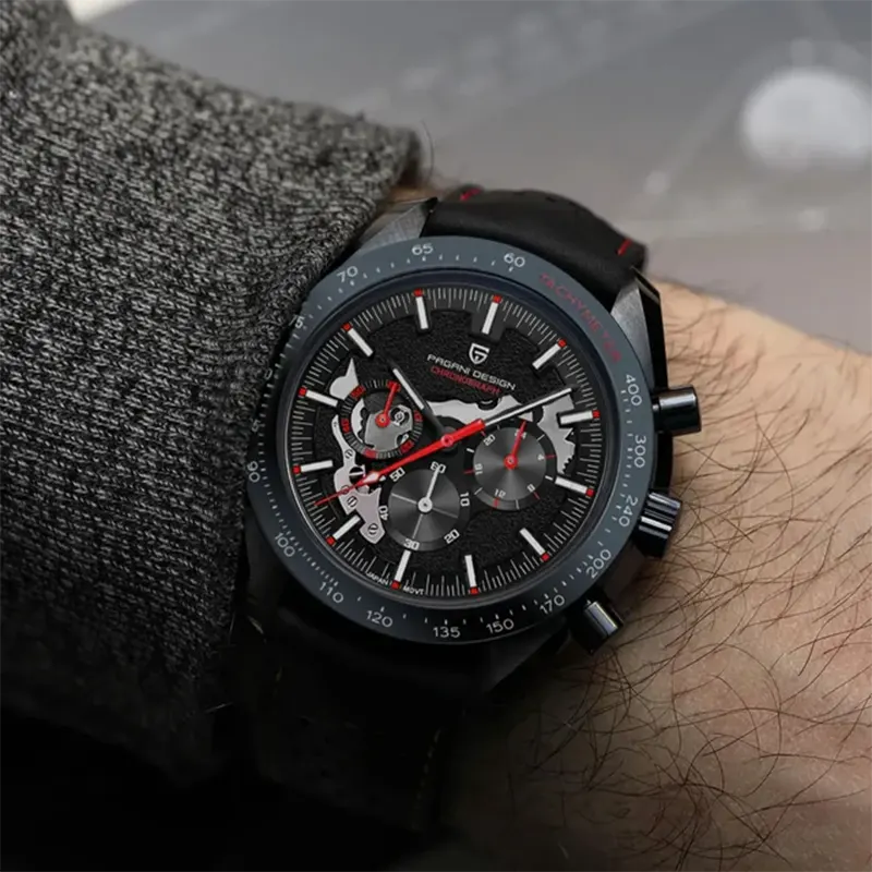 Pagani Design Chronograph Black Dial Red Mix Men's Watch-  PD-1779